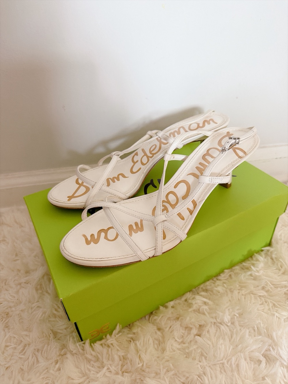 Sam Edelman White Crisscross Strappy Sandals